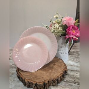 Vintage Fire King Pink Swirl plates